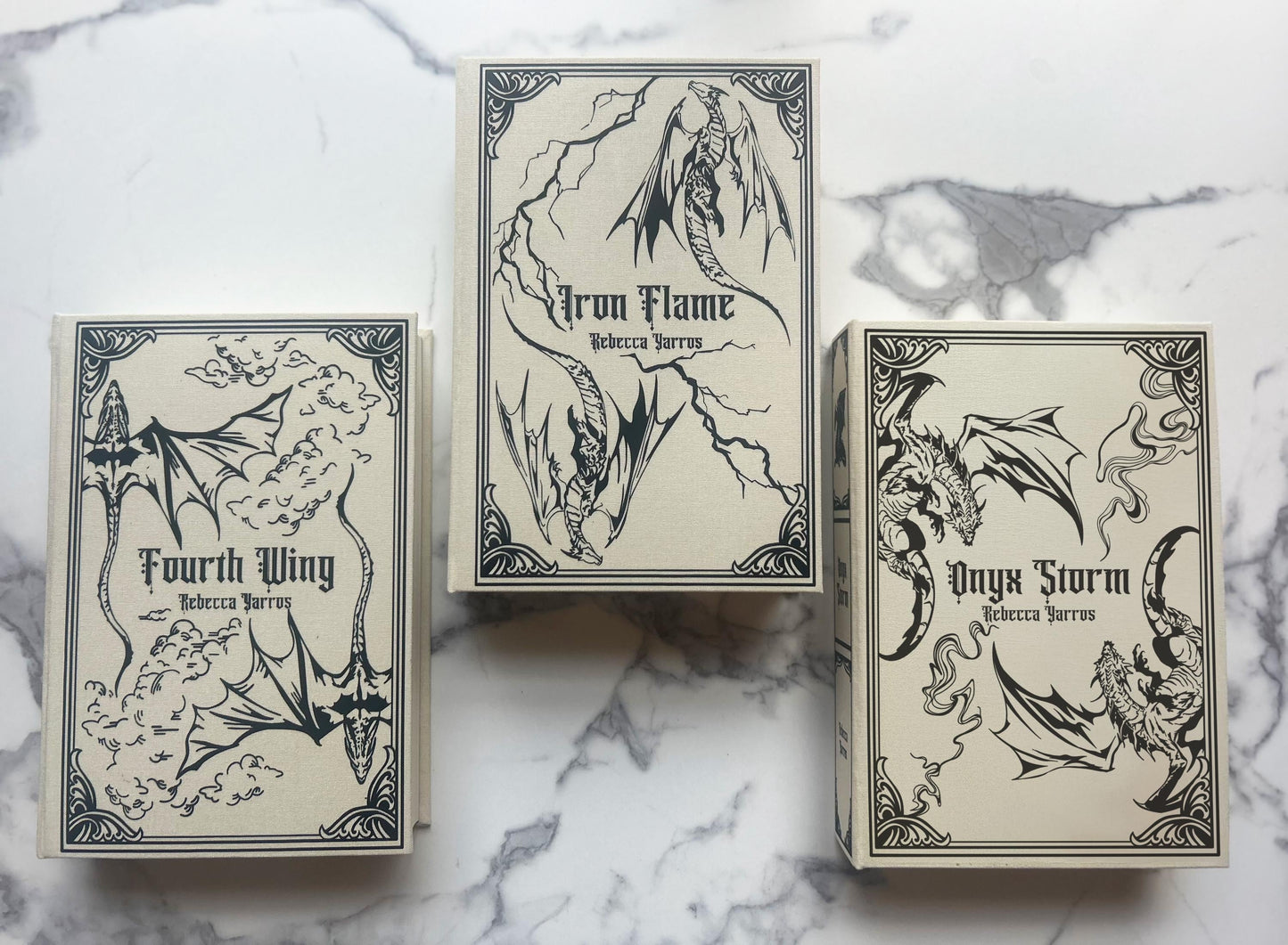 Empyrean Series Rebound Book Set — Fourth Wing, Iron Flame & Onyx Storm — Handmade