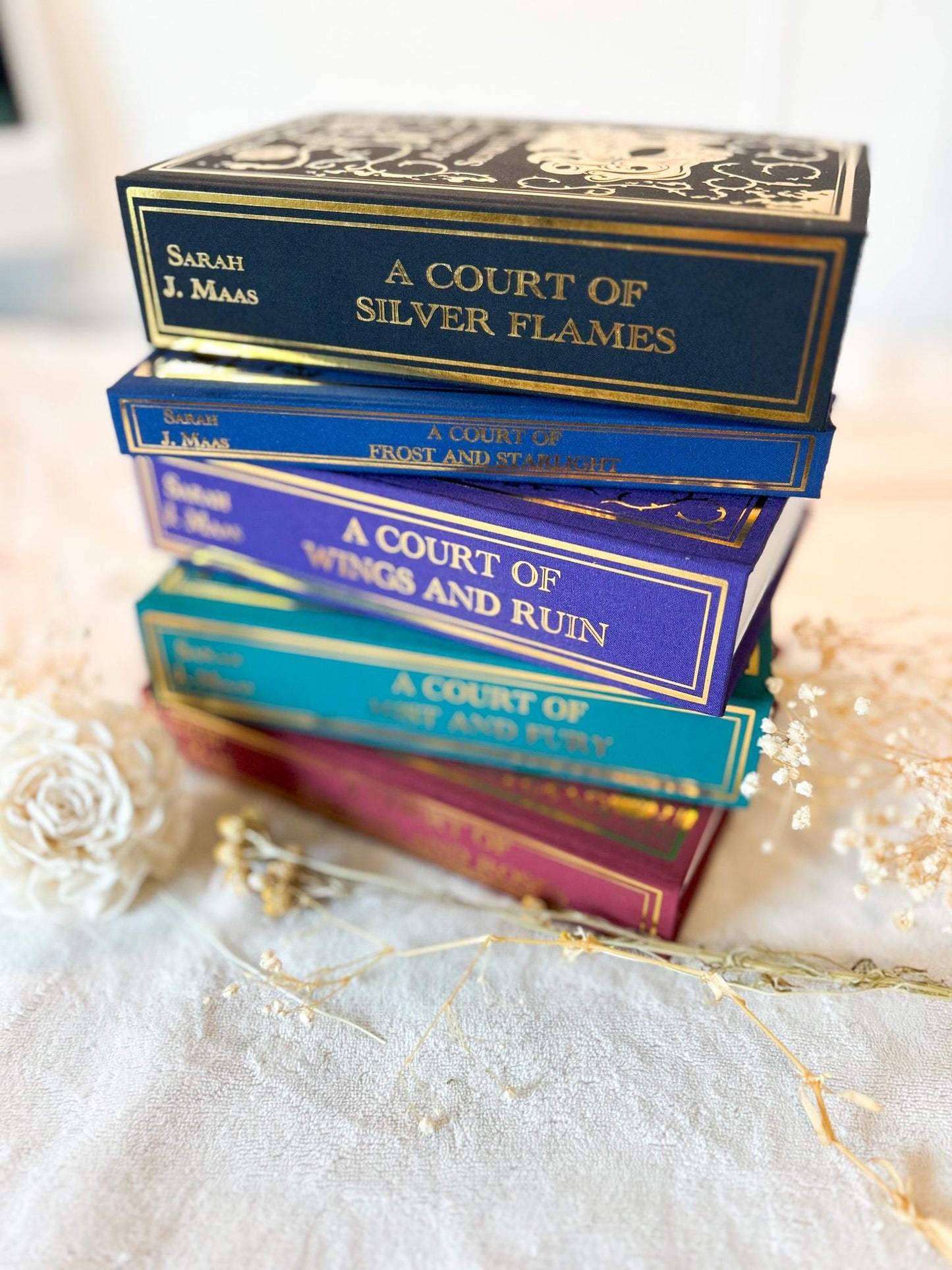 ACOTAR FULL SET- Multi colored! Rebound Hardcover l Handmade Special Edition Rebind