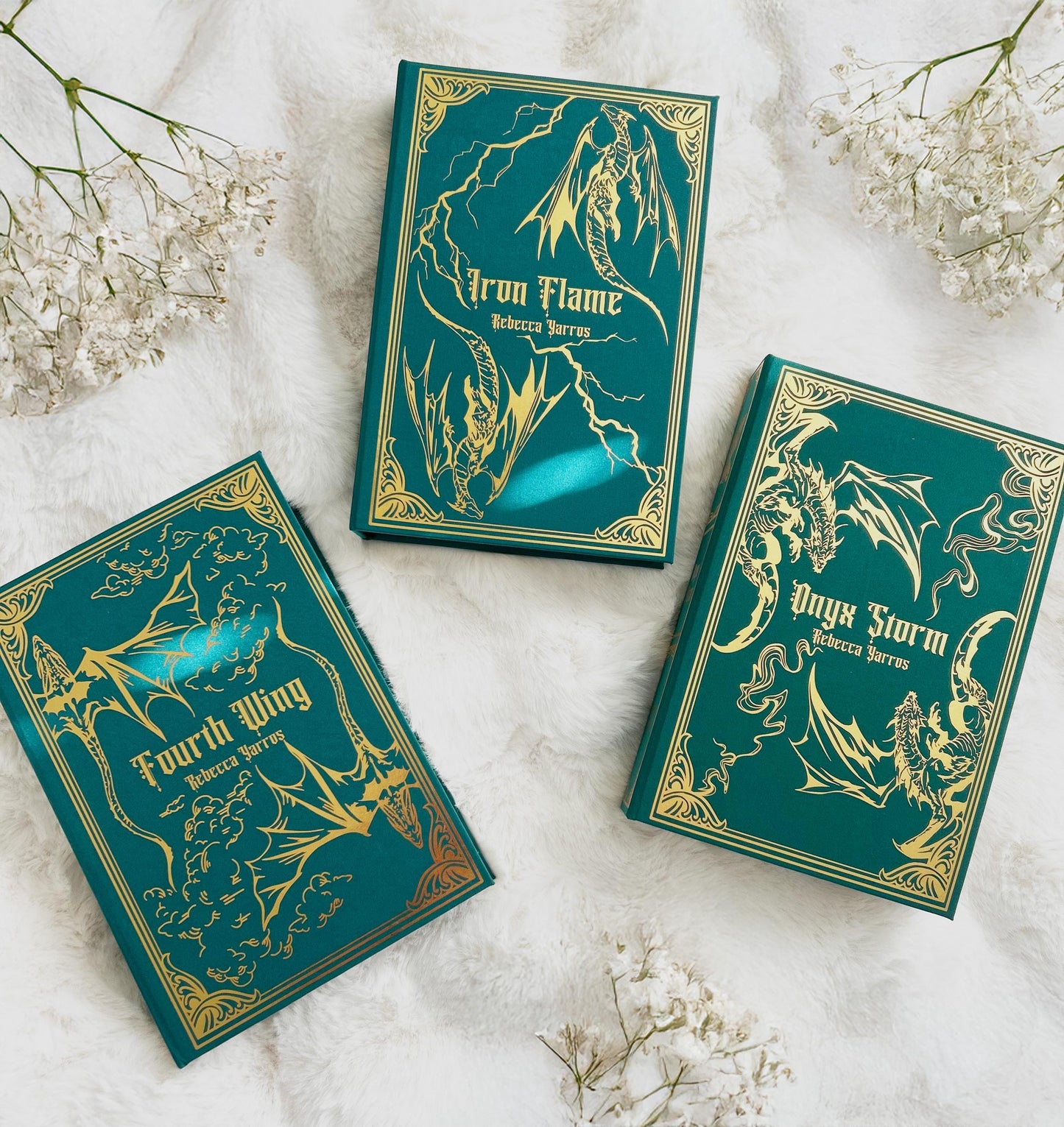 Empyrean Series Rebound Book Set — Fourth Wing, Iron Flame & Onyx Storm — Handmade